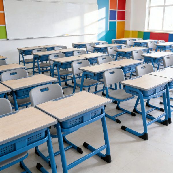 Ergonomic Mdf School Desk And Chair