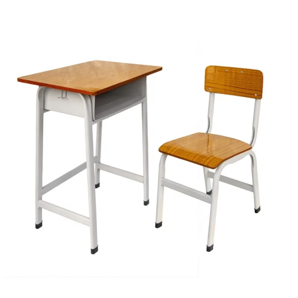 Single Metal School Desk And Chair